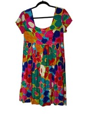 Jams World Mini Dress Women Small Flower Vibes Floral Y2K Bright Colorful Summer