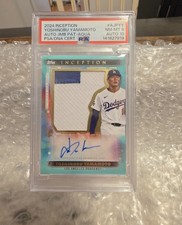 2024 Topps Inception - Auto Patch Yoshinobu Yamamoto #APC-YY Aqua /50 PSA8/10