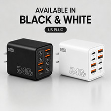 240W GaN USB C PD Charger 8-Port 4 USB-A Fast Charging Station US Plug