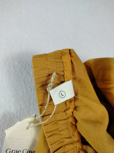 Grae Cove Women's Skirt Large Orange Linen Cottagecore Prairiecore Minimalist - Picture 5 of 15