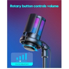 Podcast USB Mic for Videos - RGB Microphone Gift for Gamers