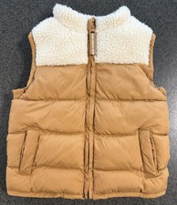 Cat Jack Puffer Vest 18M Brown White Sherpa Full Zip Fall Winter Outdoor