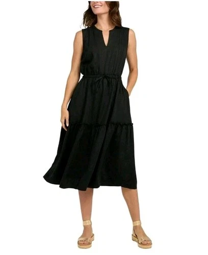 LANDS' END LYOCELL TIERED LADIES MIDI DRESS.