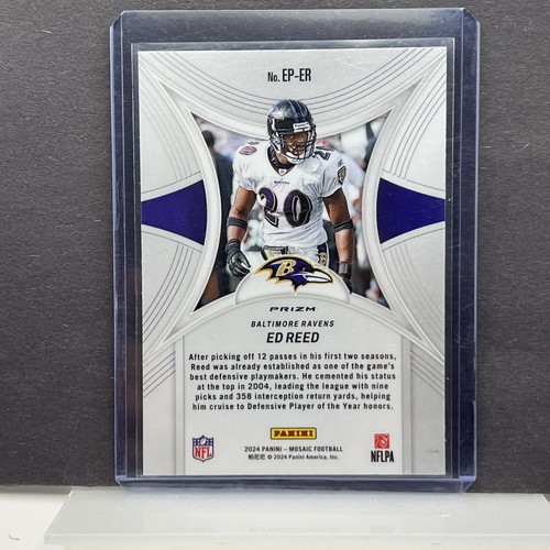 2024 Panini Mosaic Ed Reed Epic Performers Silver Mosaic Prizm #EP-ER Ravens - Imagen 2 de 12