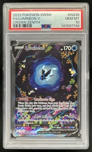 2023 Pokemon SWSH Crown Zenith Lumineon V Galarian Gallery #GG39/GG70 PSA 10