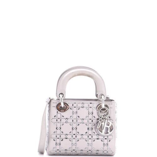 Christian Dior Lady Dior Bag Crystal Embellished Cannage Quilt Satin Mini