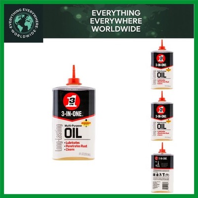 All-in-One 3-in-One Oil, 8 Oz - Lubricate, Clean & Protect Rust - Easy Dispense