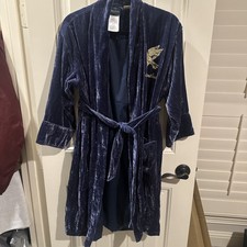 179 New Pottery Barn Harry Potter ADULT Ravenclaw Velvet Robe Blue Purple S/M