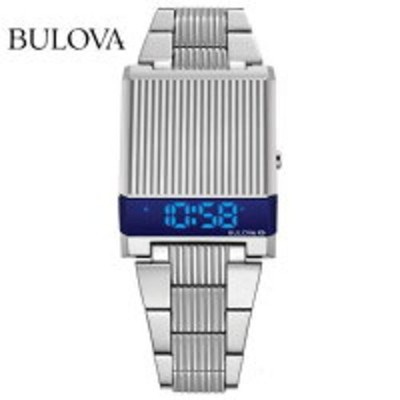 BULOVA 96C139 Archives Series Computron Uhr Edelstahlgehäuse Silber mit Box