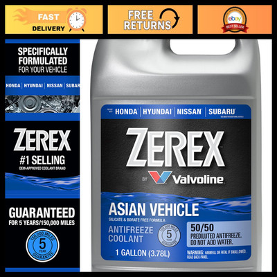 50/50 Prediluted Antifreeze Coolant for Asian Vehicles - Blue, Silicate & Borate