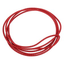 2.2 Yards 4mm Dia Leather Cord Braided String for DIY Crafts, Red