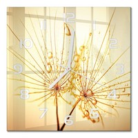 Glas-Wanduhr Wanduhr Aus GehäRtetem Glas LöWenzahnsamen WeißE Zeiger 30X30 Cm