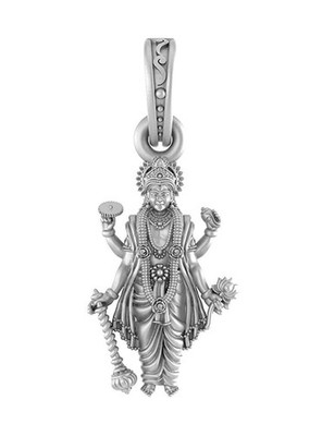 God Vishnu/ Vishnu Laxmi Pendant for Men 92.5% silver