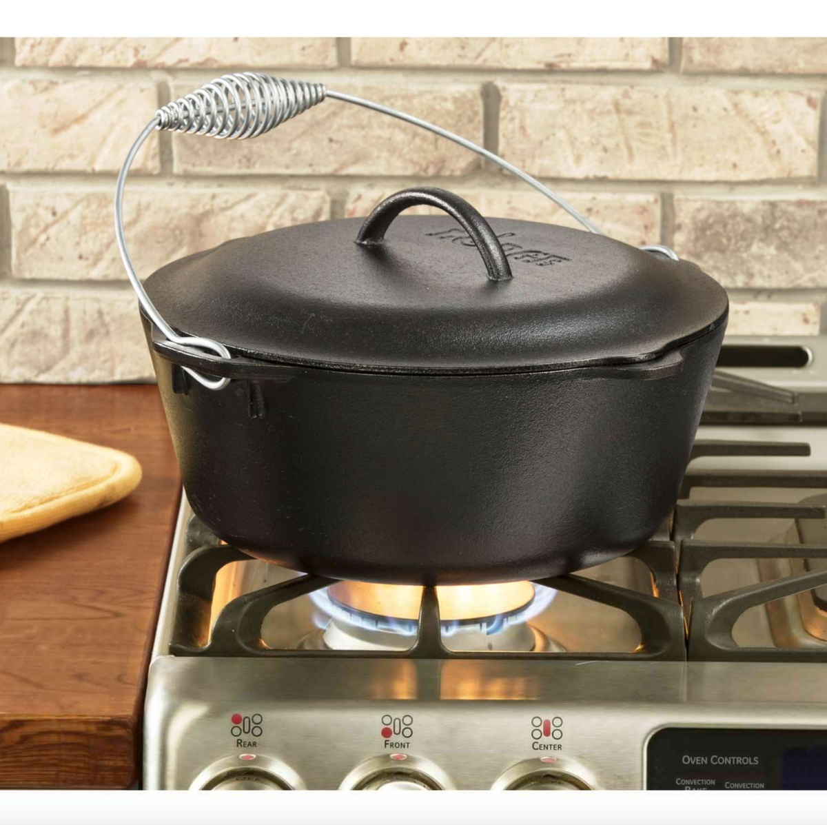 Lodge Quart Cast Iron Dutch Oven With Iron Cover L10DO3 No