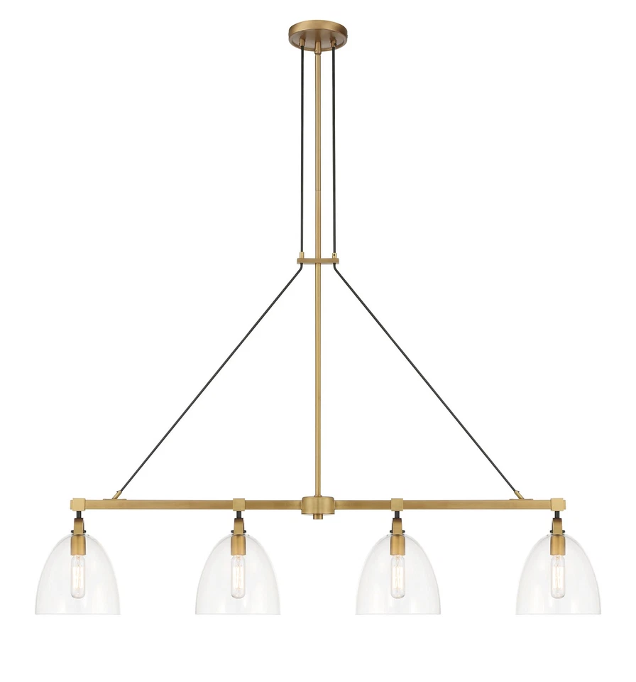 Lámpara de araña lineal Minka Lavery 5717 Sommersby 4 luces 46" L - latón legado / Foto 2 de 4