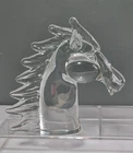 Signed 1950s Murano Licio Zanetti Glass Horse Head Sculpture w/Broken Ear