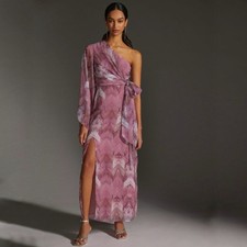 NWOT Anthropologie Nikita Mhaisalkar One-Shoulder Maxi Dress Purple Size 2 $240
