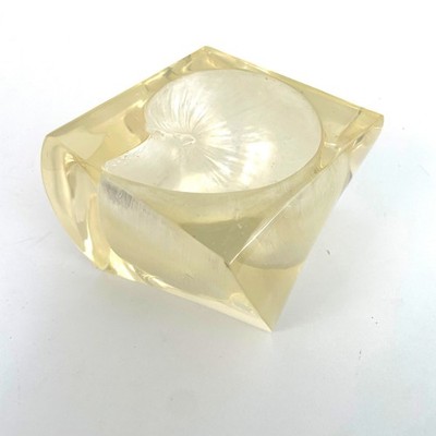 Vintage MCM Nautilus Shell Lucite Resin Paperweight Coastal Mid Century Modern