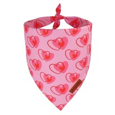 1 PCS Valentine Dog Bandana Reversible Heart Pet Scarf Pink Small Dogs