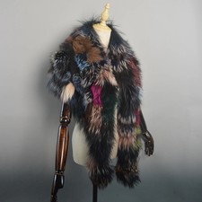 Large Real Fox Fur Collar Scarf Winter Natural Fur Hood Shawl Neck Wrap