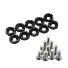 10pcs M6 Bolts BLACK Aluminum Fender/Bumper Washer/Bolt Engine Bay Dress Up Kits