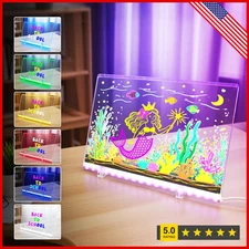 7 Colors LED Note Board with Invisible Stand,  12"X8" Led Drawing Board Light...