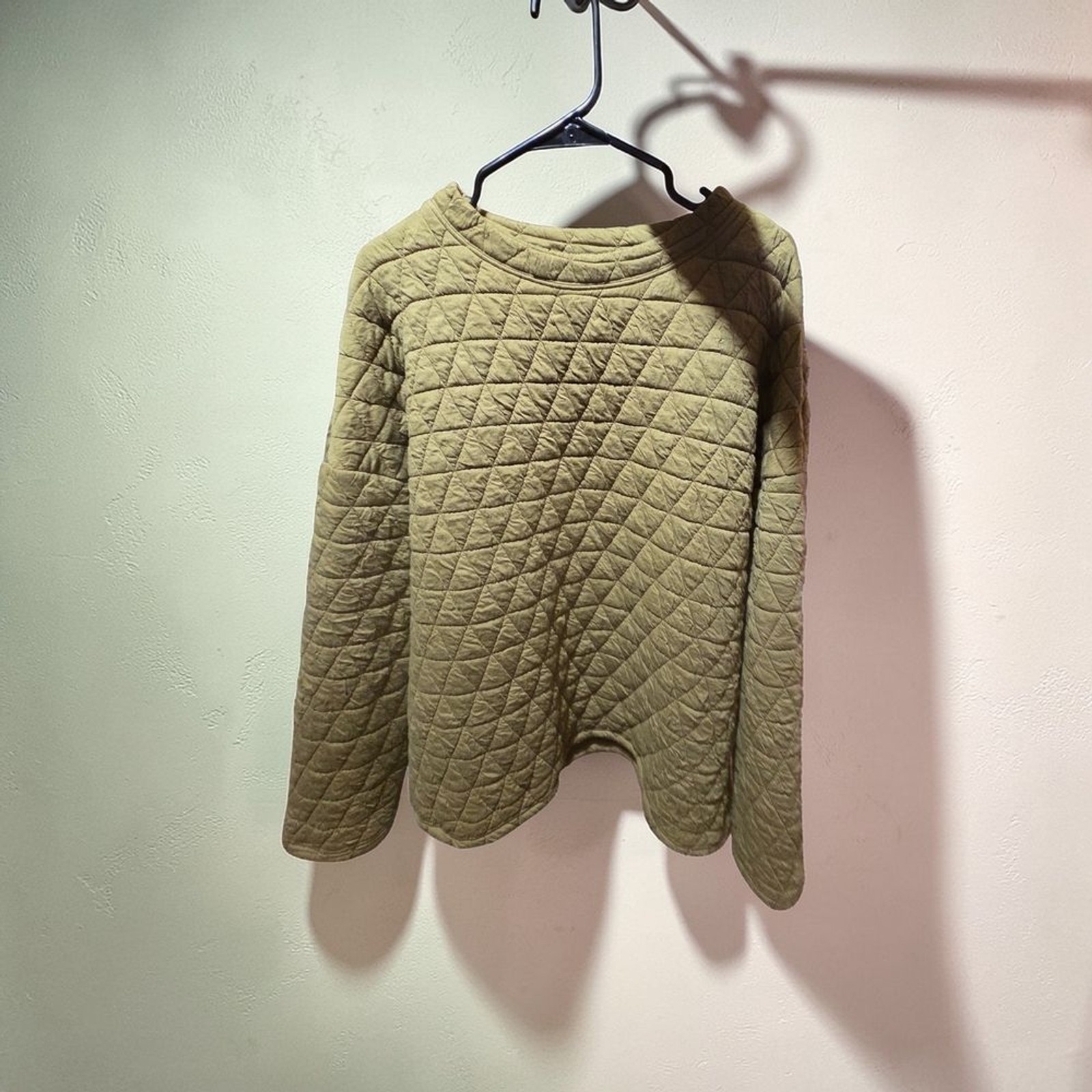 Source Unknown Olive Green Quilted Sweatshirt Hoo… - image 3