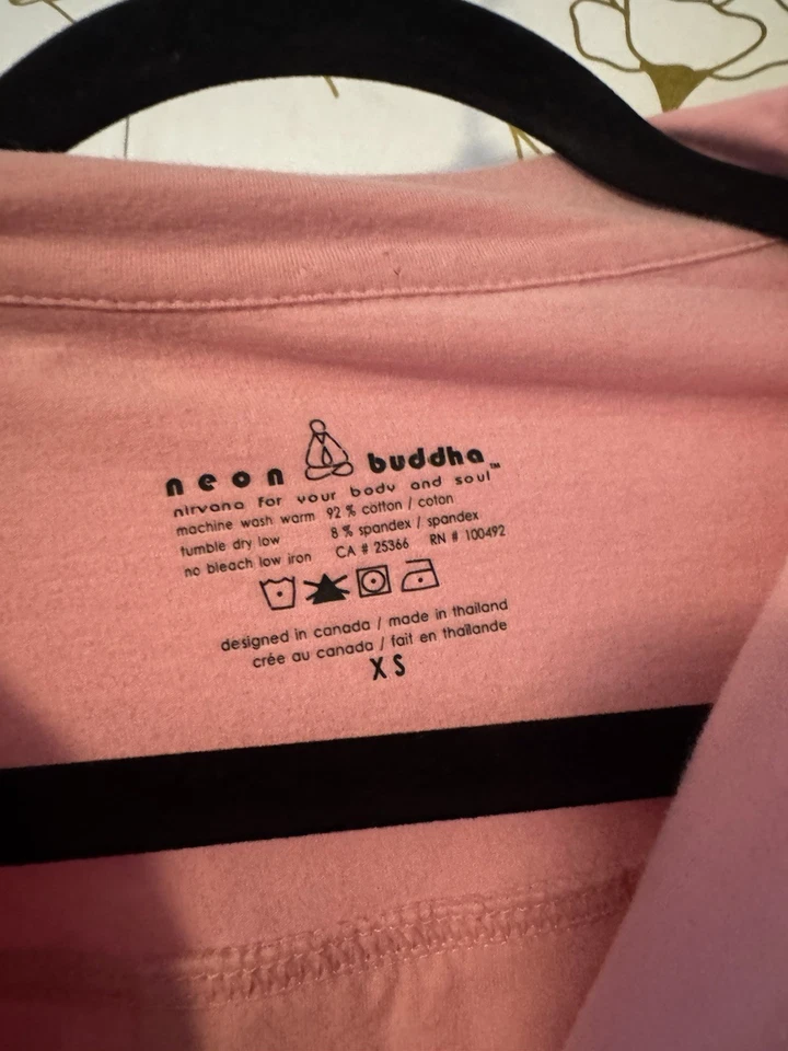 Moletom Neon Buddha tamanho XS zíper completo rosa pescoço simulado bolsos leves 075 - Imagem 4 de 4