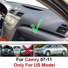Dashboard Cover Mat For 2007 2008 2009 2010 2011 Toyota Camry Non-slip Black Lhd
