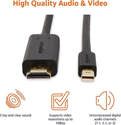 Amazon Basics Mini DisplayPort auf HDMI Kabel - 0,9 m (3 Fuß)