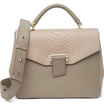 Tumi New Brooke Snake Crossbody Satchel Shoulder Bag Beige Wrapped Bnwt $1000