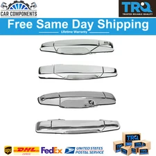 TRQ New Chrome Outer Outside Exterior Door Handle Kit For 2007-2014 Chevy GMC