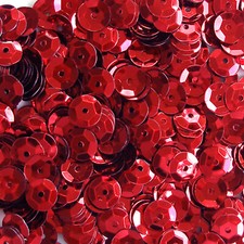 Sequins Red 10mm Round Cup 240 or 100 grams 2,800 pieces Loose HQ