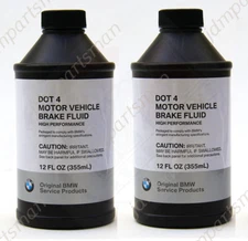 GENUINE BMW DOT4 Brake Fluid - 355mL 12FL OZ  81220142156 (Pack of 2 bottles)