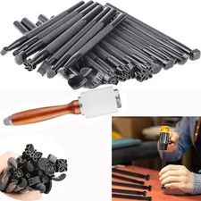 20PCS Leather Tools Working Saddle Making Set Carving Stamps Punch Hammer Set