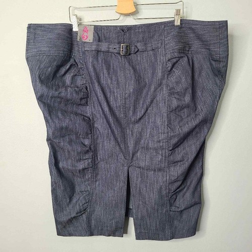 Torrid Vintage Denim 4 Button Ruched Pencil Skirt NEW Women's US Plus Size 26 - Picture 3 of 7
