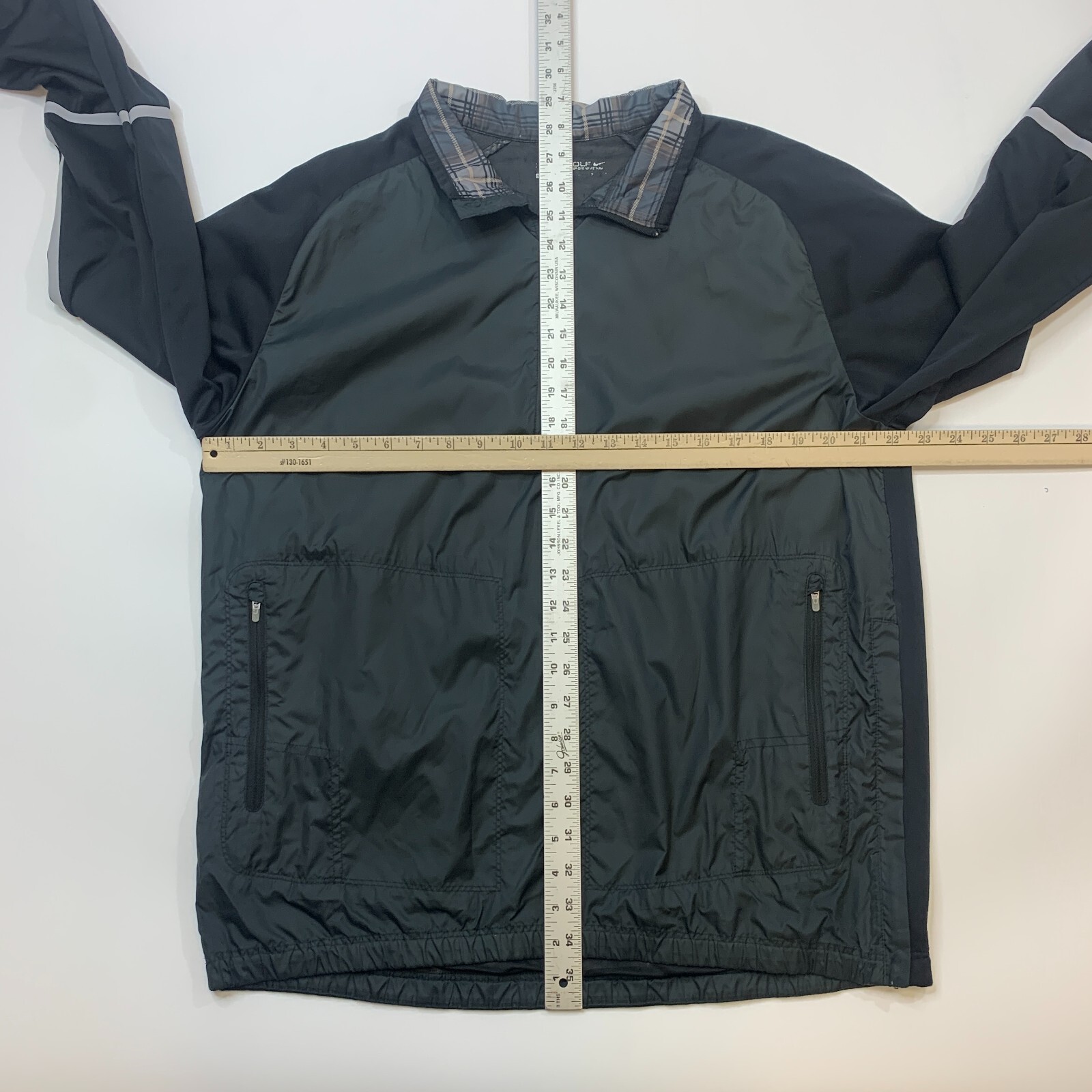 Nike Golf Jacket Mens L Large Black 1/2 Zip Water Re… Gem