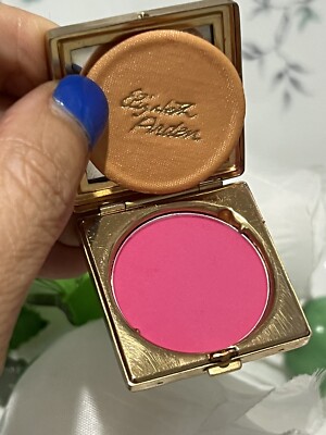 VINTAGE ELIZABETH ARDEN CHEEK ROUGE BLUSH GOLD METAL COMPACT CRIMSON LILAC   NOS