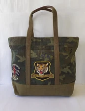 Polo Ralph Lauren Canvas Camo Tote WORLDWIDE SHIPPING FTP  8027