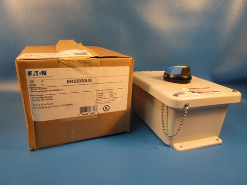 EATON ER53030UX, Enclosed Rotary Safety Switch, Disconnect, Switch, 3-Pole, 30A