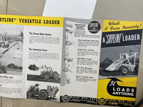Davis MFG Skyline Loader Vintage Brochure Stamped Fisk Alden of Cambridge - 第 1/2 張圖片