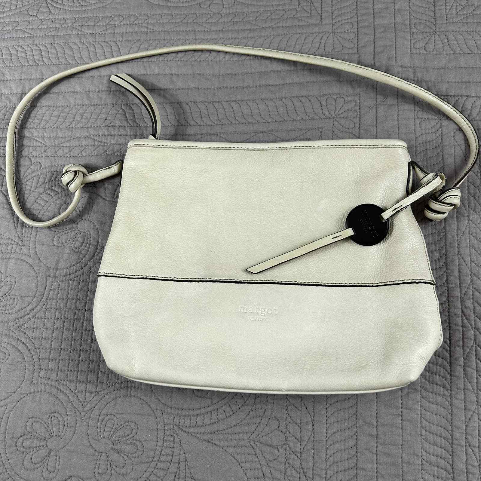 Margot New York Genuine Leather Crossbody Zip Top Bag Gem