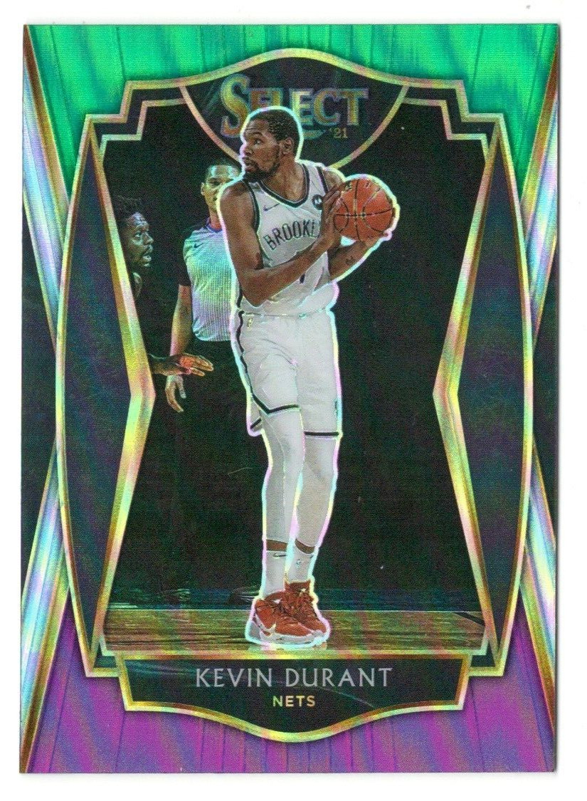 Kevin Durant 2020-21 Select Prizms Green White Purple #101 Parallel Card