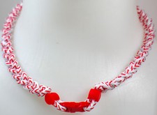 NEW 20" Custom Clasp Braided Sports White Red Baseball Stitch Tornado Necklace