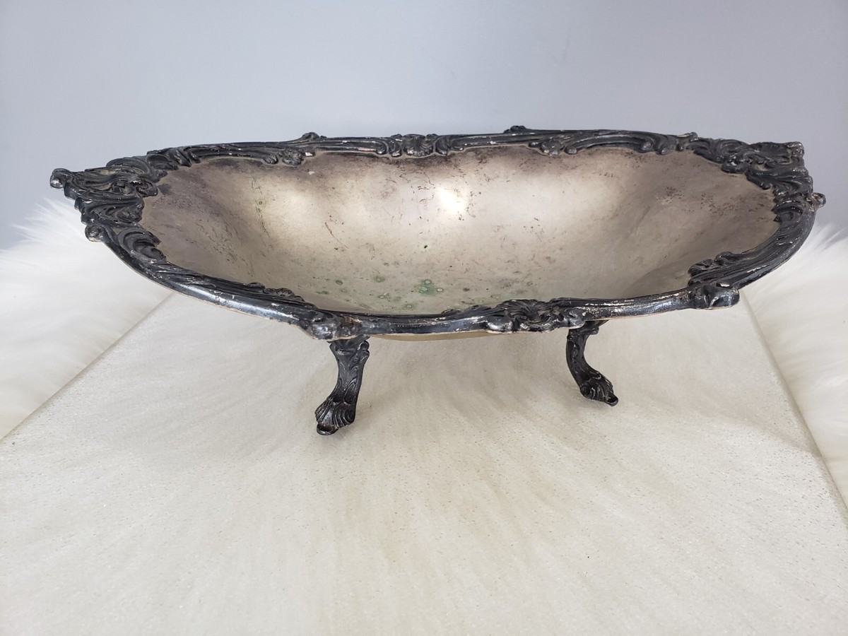 F.B. ROGERS SILVERPLATE LARGE FOOTED BOWL CENTERPIECE 15