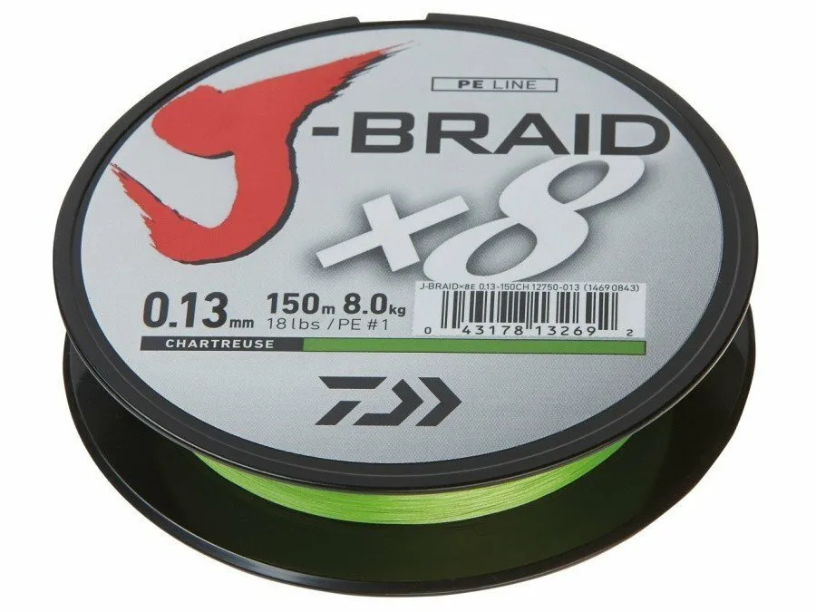 Braided line Daiwa J-Braid 300m 0.06mm - 0.42mm Chartreuse Braided