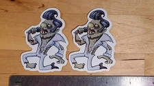 2 Singing Zombie Elvis Stickers Vinyl Decal 2 7/8” x 2 ¼” Free Shipping