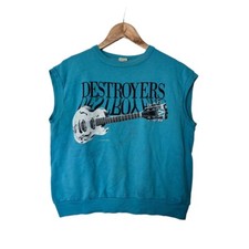 Vintage 1988 80s George Thorogood  The Destroyers Crop Sweatshirt Sleeveless L
