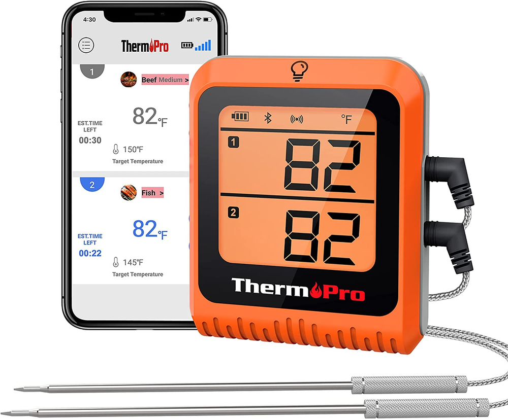 Wireless Meat Thermometer of 650FT for Smoker Oven, Bluetooth Grill Thermometer