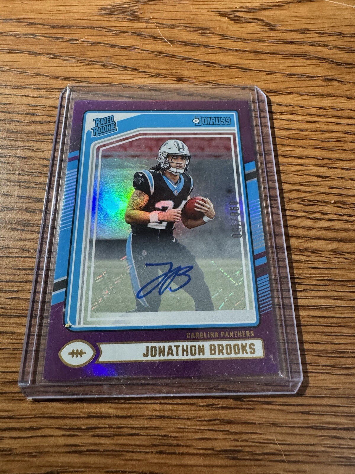 2024 Donruss Jonathon Brooks Rated Rookie Auto Purple /150 SSP Panthers
